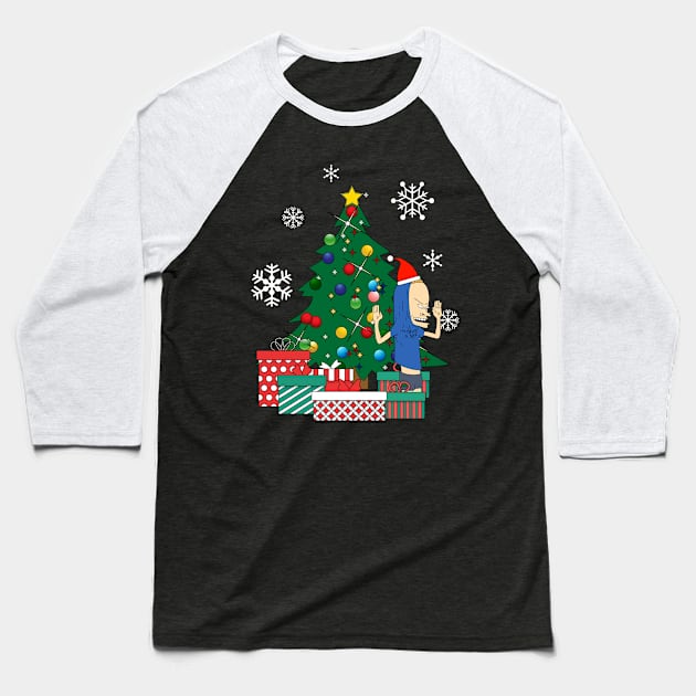 Cornholio Around The Christmas Tree Baseball T-Shirt by Nova5